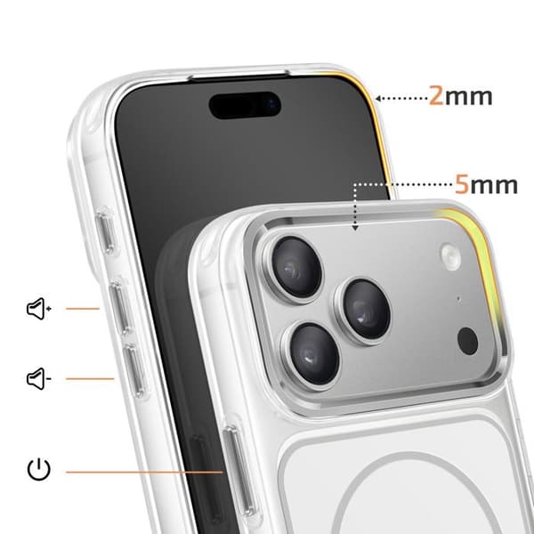MagSafe-cover til iPhone 17 Pro Ultra Forstærket Bi-materiale Hvid Vit