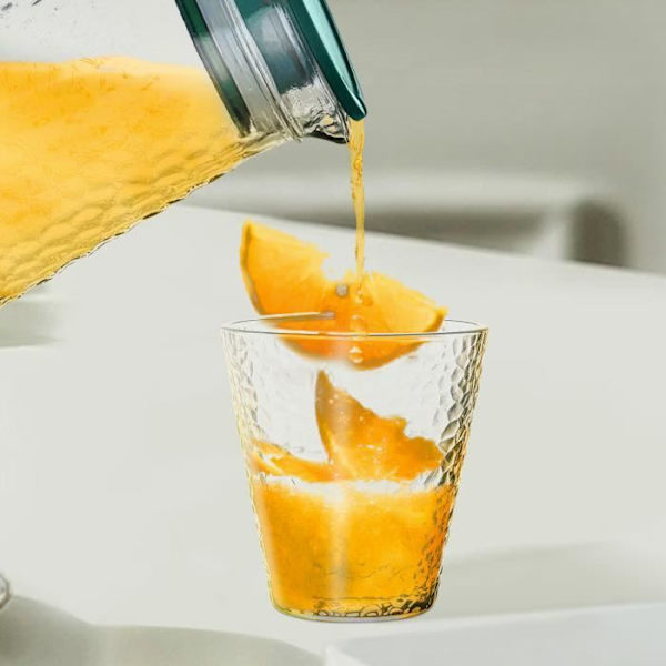 Karahvi 4 kpl 250ml tyyli vintagetyylinen teksturoitu kuoppainen Cheffinger - Läpinäkyvä Transparent
