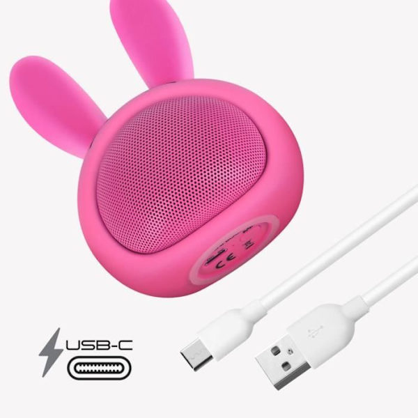 3W Bluetooth-högtalare Batteritid 3h Luminous Rabbit Design Moxie Pink