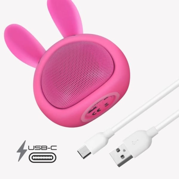 3W Bluetooth-kaiutin Akun kesto 3h Luminous Rabbit Design Moxie Pink