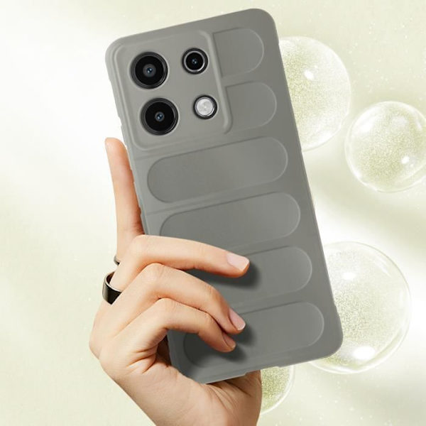 Fodral till Xiaomi Redmi Note 13 4G - AVIZAR - Mjuk silikon - Halkfri design grå Grå