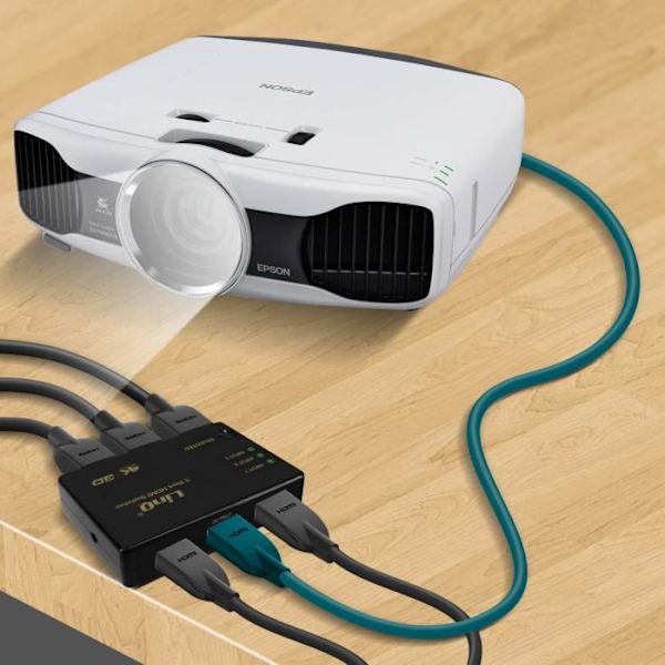 HDMI-jakaja - LINQ - 5 Porttia - Yhteensopiva 4K/2K/3D - Resoluutio 1080p - Plug and Play