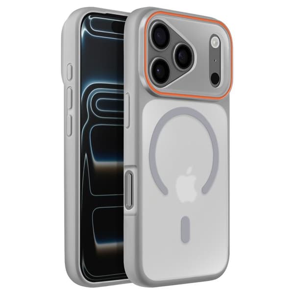 MagSafe-cover til iPhone 17 Pro Beskyttelse i to materialer Hård bagside Grå Grå