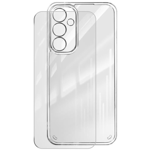 Coque för Samsung Galaxy S23 FE Vmax Bi-material Härdat Glas Transparent
