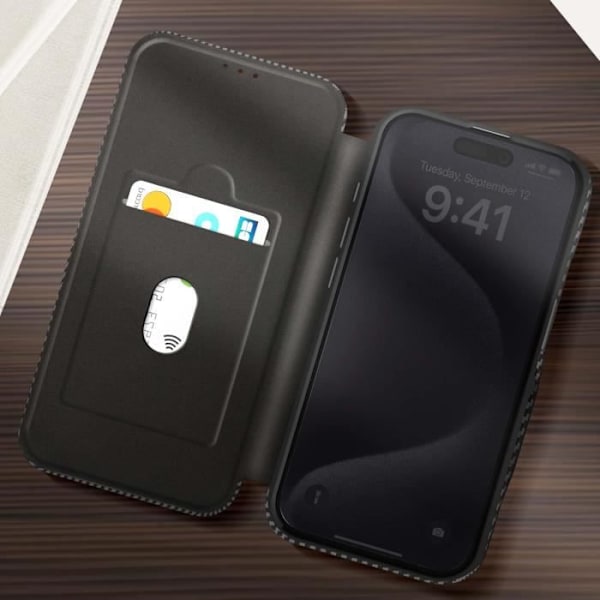 iPhone 15 Pro Hiilikuitukuoret, Video-Tuki ja Anti-RFID Musta musta