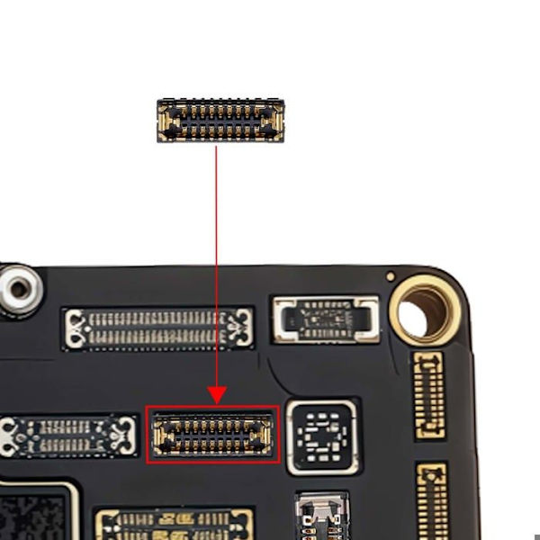 FPC-connector til frontkamera til iPhone 16 Pro / 16 Pro Max 14 ben sort Svart