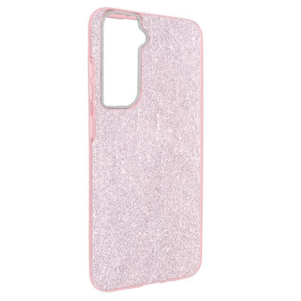 Samsung Galaxy S22 Fodral - AVIZAR - Avtagbart glitterblad - Rosa - Halvstyvt Rosa