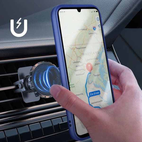 Coque Ring - AVIZAR - Galaxy A07 - Blå - 360° Rotationsring - Magnetisk Fäste Blå