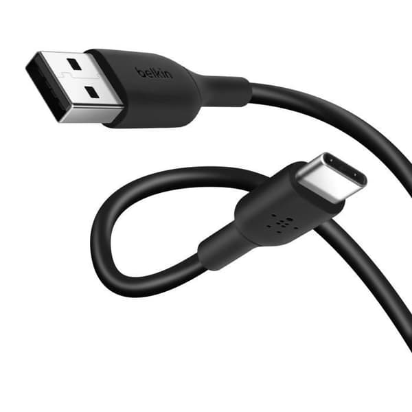 USB til USB-C kabel - BELKIN - 1m - Ultra-holdbart - Opladning og Synchronisering - Sort Svart