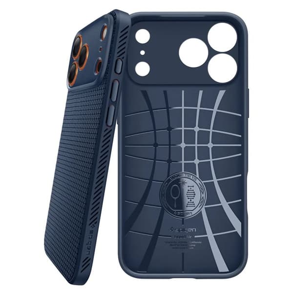 Cover til iPhone 17 Pro Model Liquid Air Blød Antiskrid Spigen SGP Marineblå Blå