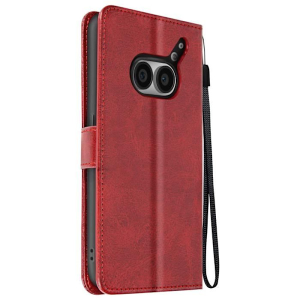Case for Nothing Phone 2a Rannehihna Flip Stand Lompakko Punainen Röd