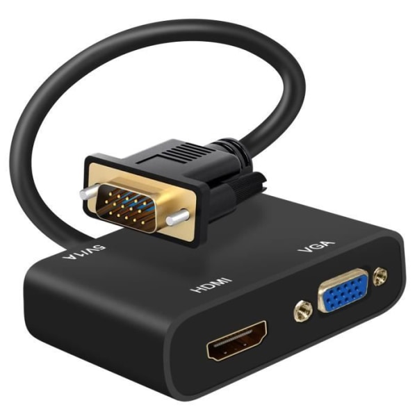 VGA-HDMI- ja VGA-naarassovitinvideosovitin