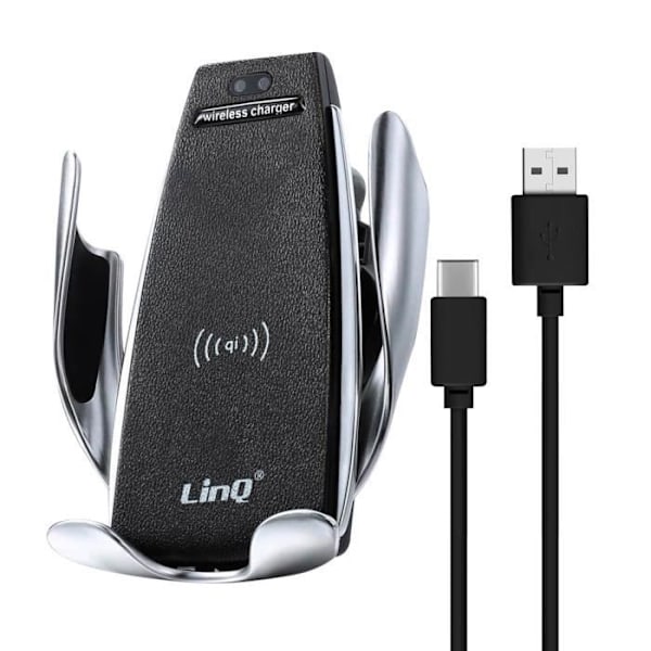 Bilholder - LINQ - QI 10W - 360° drejelig - Kompatibel 3,5'' til 6,5'' - Automatisk åbning