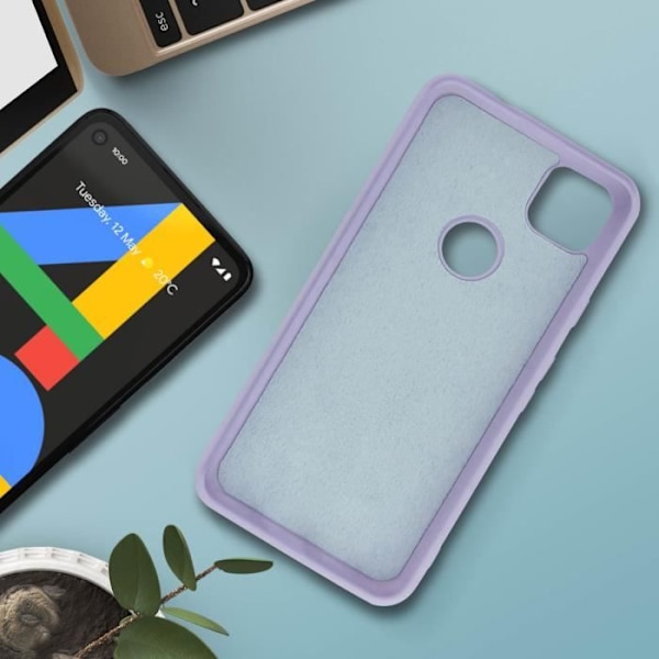 Skyddsfodral - AVIZAR - Google Pixel 4A - Halvstyv silikon - Soft Touch-yta - Lila Lila