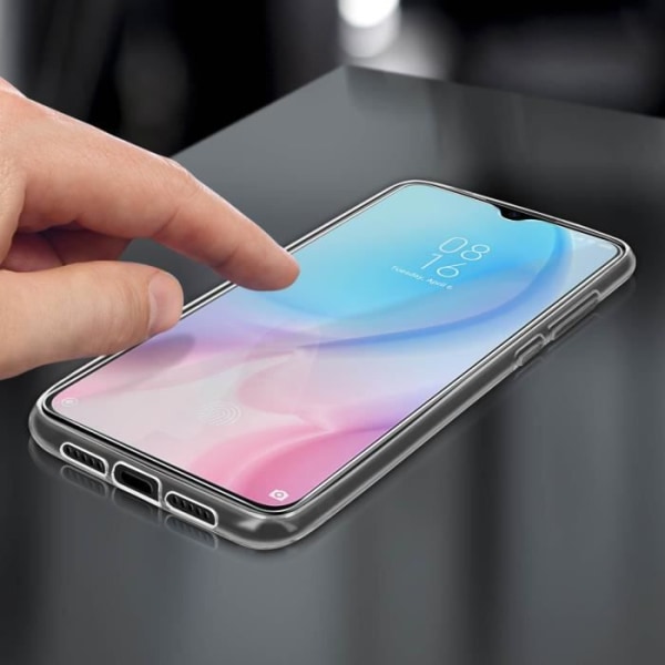 Xiaomi Mi 9 Lite hårdt etui og 9H hærdet glas skærmfilm gennemsigtig hvid