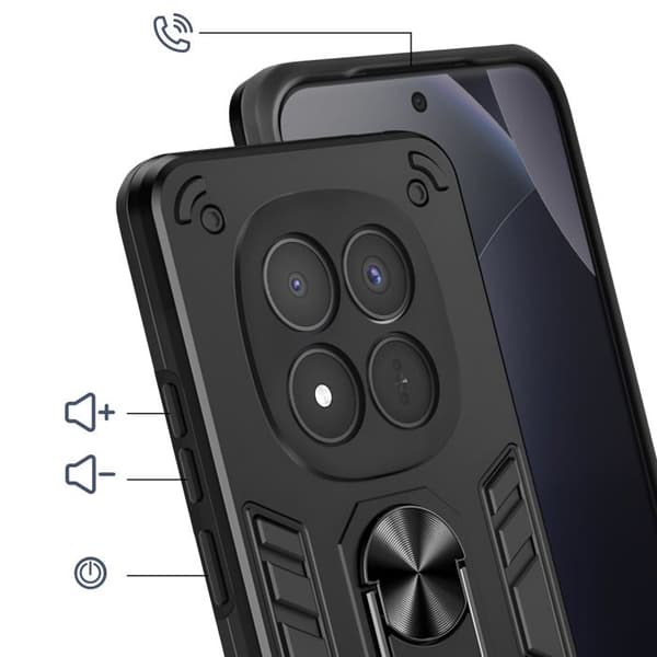 Skyddsfodral för Redmi Note 15 Pro Plus med svart magnetring Svart