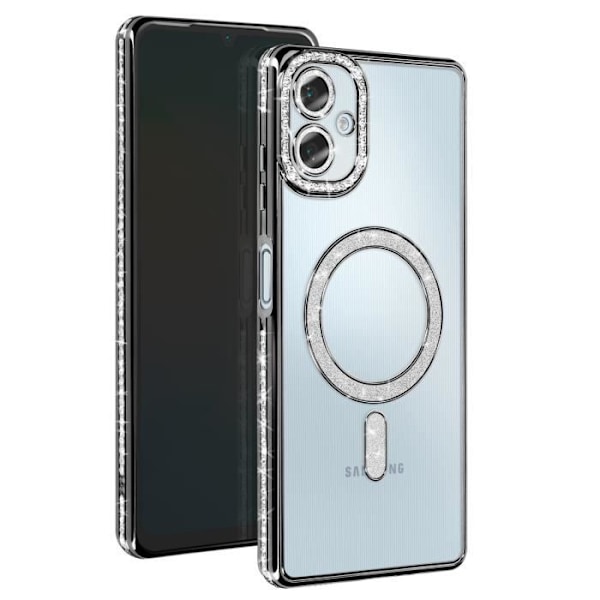 Coque Diamant til Samsung Galaxy A06 MagSafe Kontur Strass Sort Svart