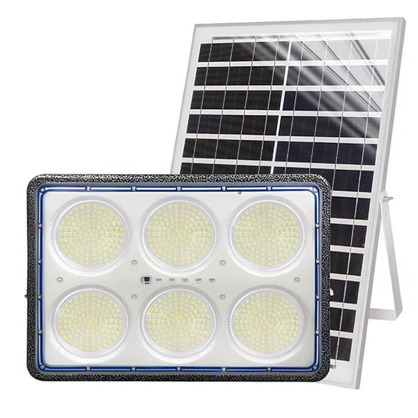 LED Solcelleprojektor 19 W med 20 W solpanel og automatisk detektion grå Grå