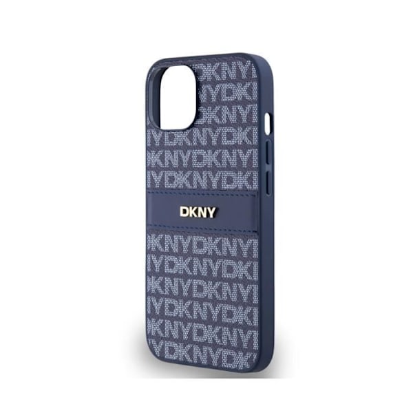 Coque för iPhone 14 Edition Repeat Pattern Tonal Stripe med Metalliserad Logo DKNY Blå Vit