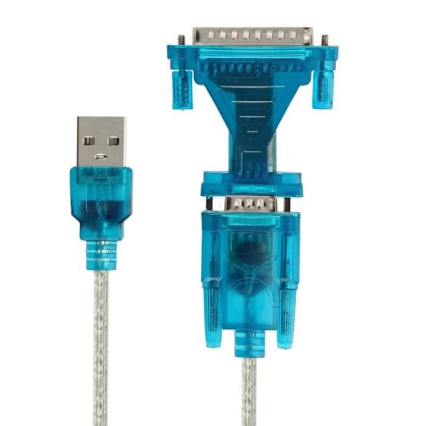 USB 2.0-adapter - LinQ - DB25 og DB9 - Lys blå - Forbindelse til industrielle enheder