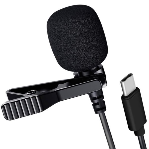 Micro-cravate - LinQ - USB-C - Støjdæmpning - 1.5m - Sort Svart