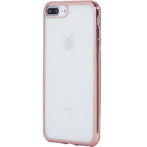 Cover - Pink - iPhone 6 Plus/6S Plus/7 Plus/8 Plus - Gennemsigtig - TPU - Halvstiv Pink metal