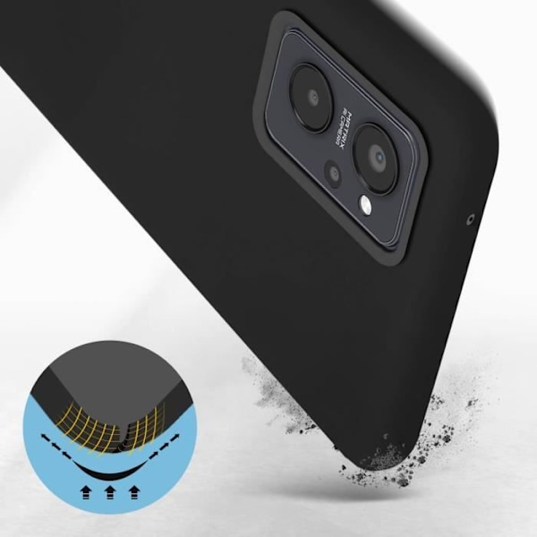 Skyddande skal - AVIZAR - Realme 9i, Oppo A76, A96 - Semi-rigid silikon - Mjuk finish - Svart Svart
