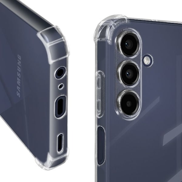 Coque Silikone Blød - Mayaxess - Samsung Galaxy A15 - Gennemsigtig - Stødbeskyttelse - Glat Design Transparent