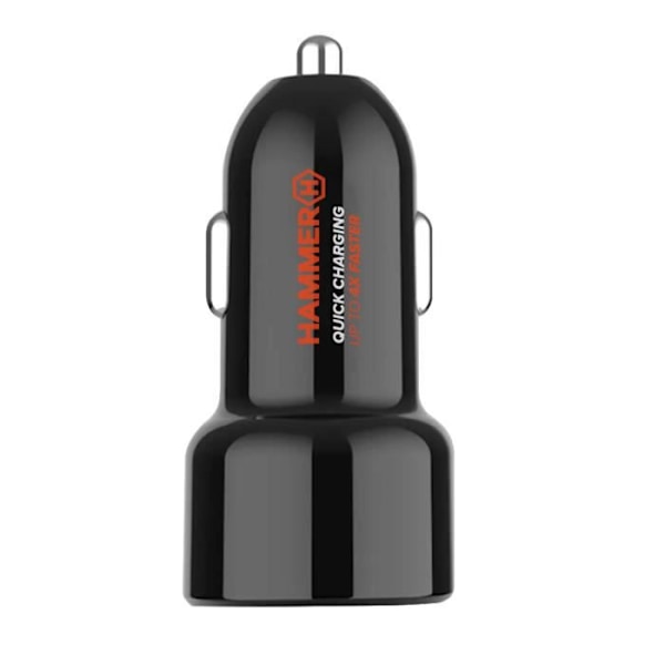 Lader til bil - HAMMER - 30W - 2x USB - Quick Charge 3.0 - Mediatek Pump Express Svart
