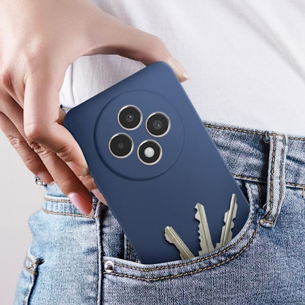 Coque - AVIZAR - Oppo Reno 12F - Semihård - Soft-touch - Antitrace - Mörknatt Blå