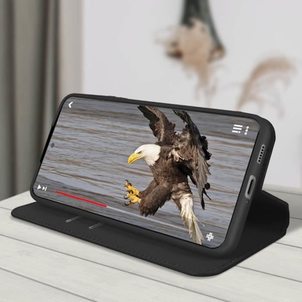 Etui - Samsung - Galaxy S22 Plus - Plånbok - Syntetiskt läder - Svart Svart