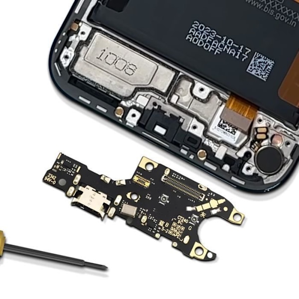 AVIZAR-latausliitin Honor 200:lle - Musta - USB-C-portti ja integroitu SIM-lukija Svart
