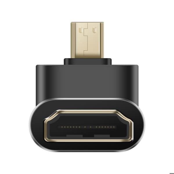 HDMI hun adapter til Micro HDMI han 8K UHD 90° vinklet LinQ Grå