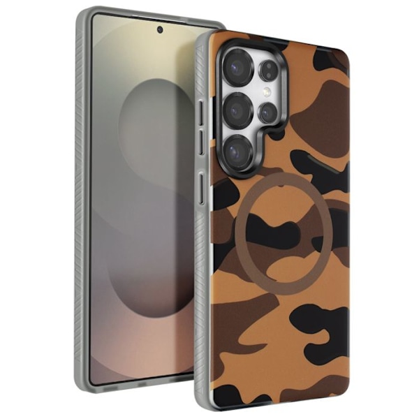 Coque MagSafe pour Samsung Galaxy S25 Ultra F-Protect Forcell Camouflage Désert Ökenkamouflage