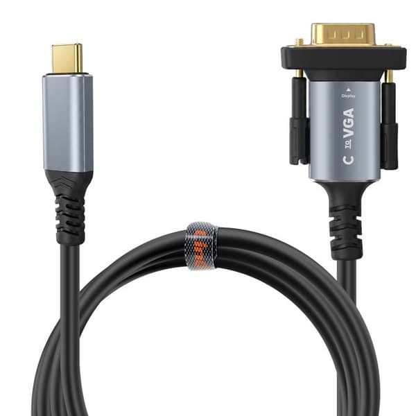 USB-C - VGA -videoadapterikaapeli 1,8 m Full HD 1080p LinQ Musta
