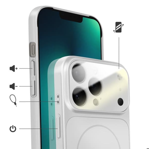 Cover til iPhone 13 Pro Max Kompatibel med MagSafe Mat AG Glas Sølv Grå