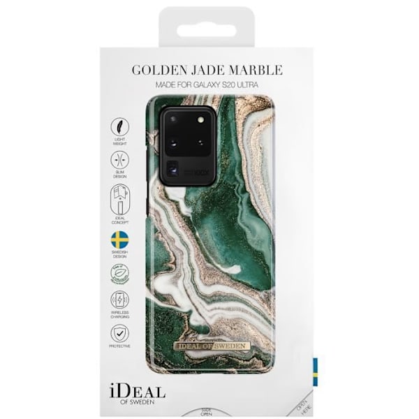 Coque - IDEAL OF SWEDEN - Samsung Galaxy S20 Ultra - Gyllene Jade Marmor - Flerfärgad - Glänsande Flerfärgad