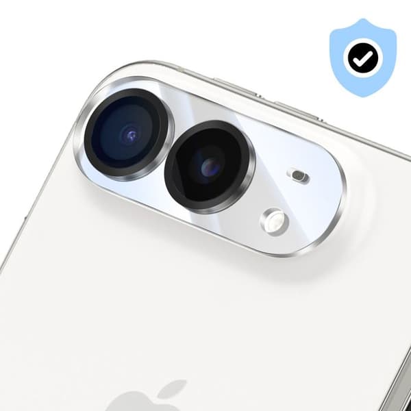 Skyddskamera för iPhone Duo Series Full Coverage i Härdat Glas 9H Svart / Transparent Svart / Klar