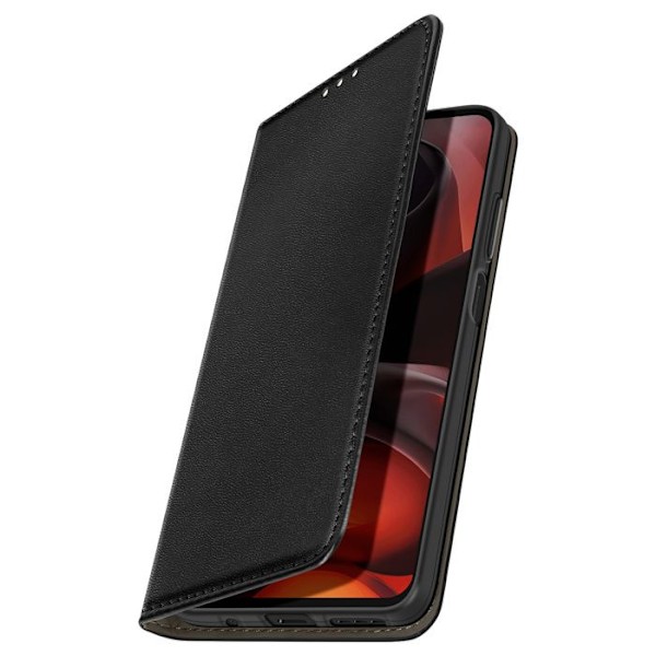 Etui til Motorola Moto G15 / G15 Power Magnetisk Wallet Støtte Sort Svart