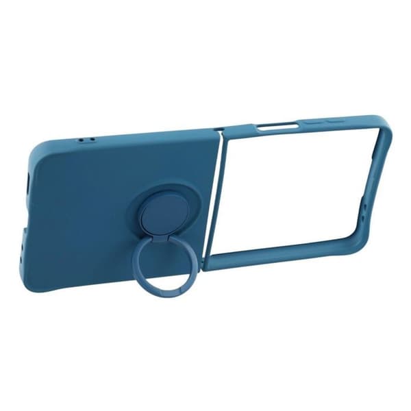 Skyddsfodral för Galaxy Z Flip8 Soft-Touch med Stödring och Rem Blå Blå
