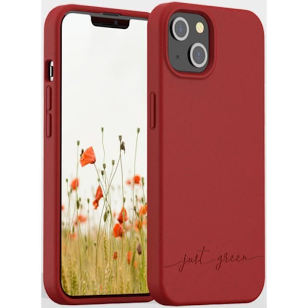 Coque - Just Green - iPhone 13 - Punainen - Biodegradé - Pehmeä Röd