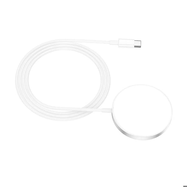 Magnetisk Magsafe Oplader 15W til iPhone 15 Pro Mayaxess Hvid Vit