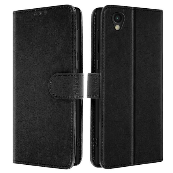 Étui til Sony Xperia L1 Flip Tegnebog og Video Stand Sort Svart