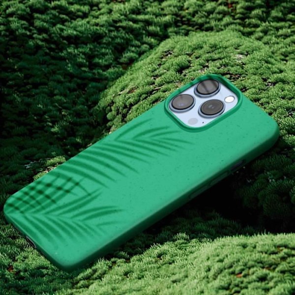 Fodral för iPhone 15 Pro Silikon Anti-Fingeravtryck Återvinningsbart Klassiskt Fodral Organisk Grön - AVIZAR - Mjuk - Blandad Grön