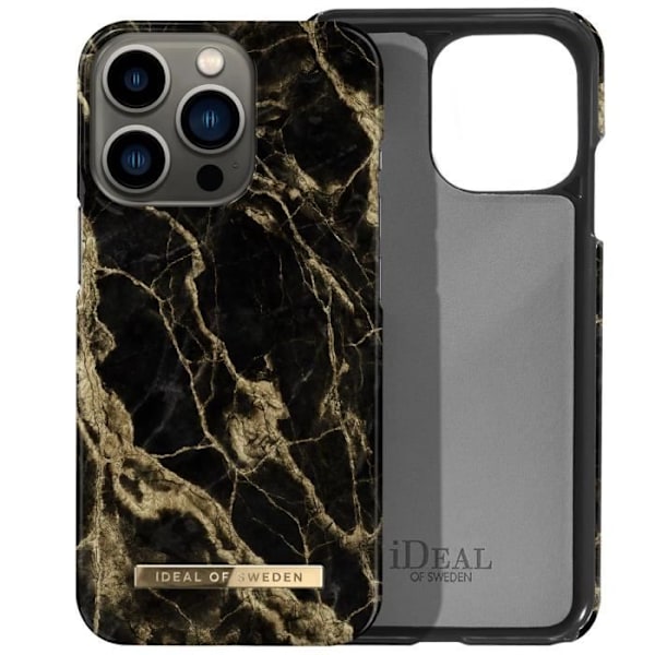 Cover til iPhone 13 Pro Marbled Luxury Ultra tynd Golden Smoke Marble iDeal of Sweden Sort / Guld