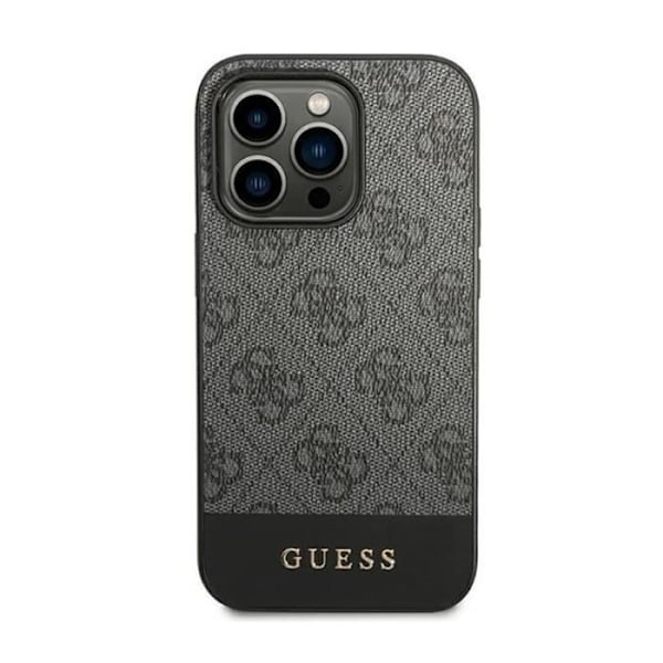 Guess 4G Bottom Stripe Metal Logo Collection iPhone 14 Pro etui (grå) - 3666339088569