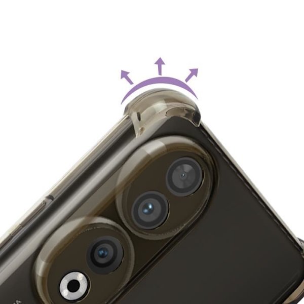 Stødsikker etui til Honor 90 silikoneforstærkede hjørner Imak Translucent Black