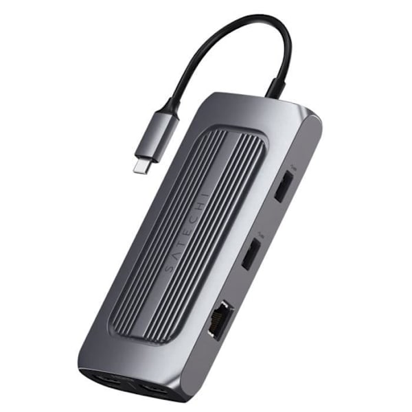 USB C-hubb - Satechi - MX - 2 HDMI 4K - Ethernet - 2 USB - Jack