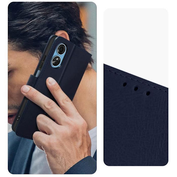 Fodral till Oppo A17 - AVIZAR - Support för plånbok och video - Blå Blå