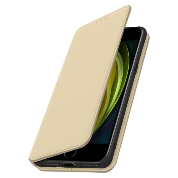 Housse iPhone SE 2020 / 8 / 7 - AVIZAR - Fickfodral - Ekoskinn - Magnetisk - Ställbart Gult guld